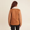 Blouson suédine boutonné camel femme