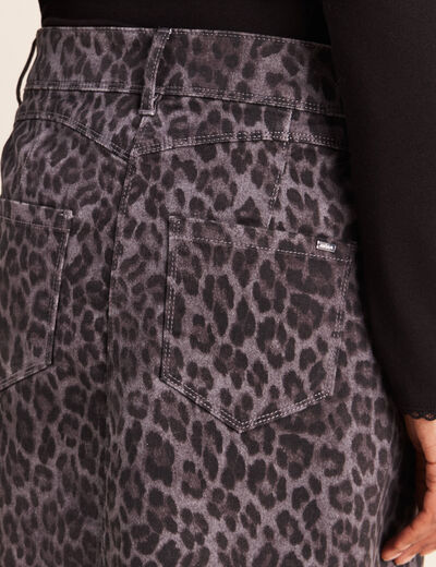 Jupe trap&egrave;ze courte gris ardoise femme