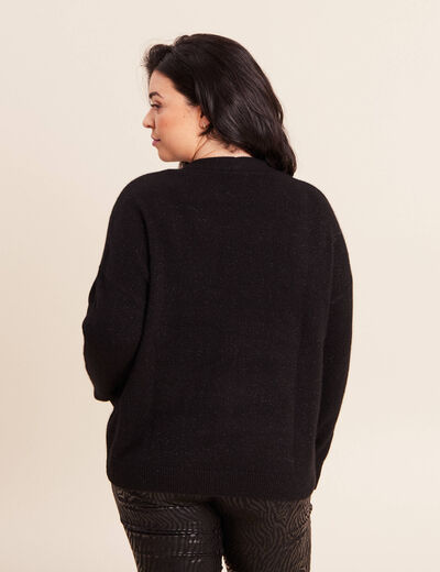 Pull en cachemire col v noir femme