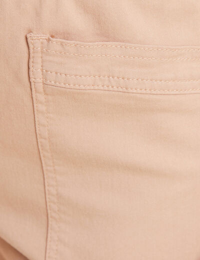 Pantalon coupe droite à coulisse sable femme