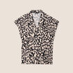Chemise crêpe manches courtes noir femme