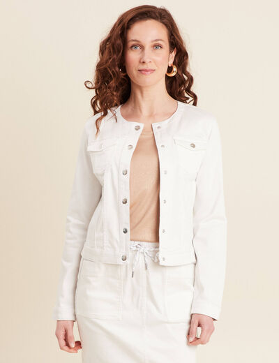 Veste courte réversible blanc femme