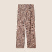 Pantalon flou taille haute sable femme