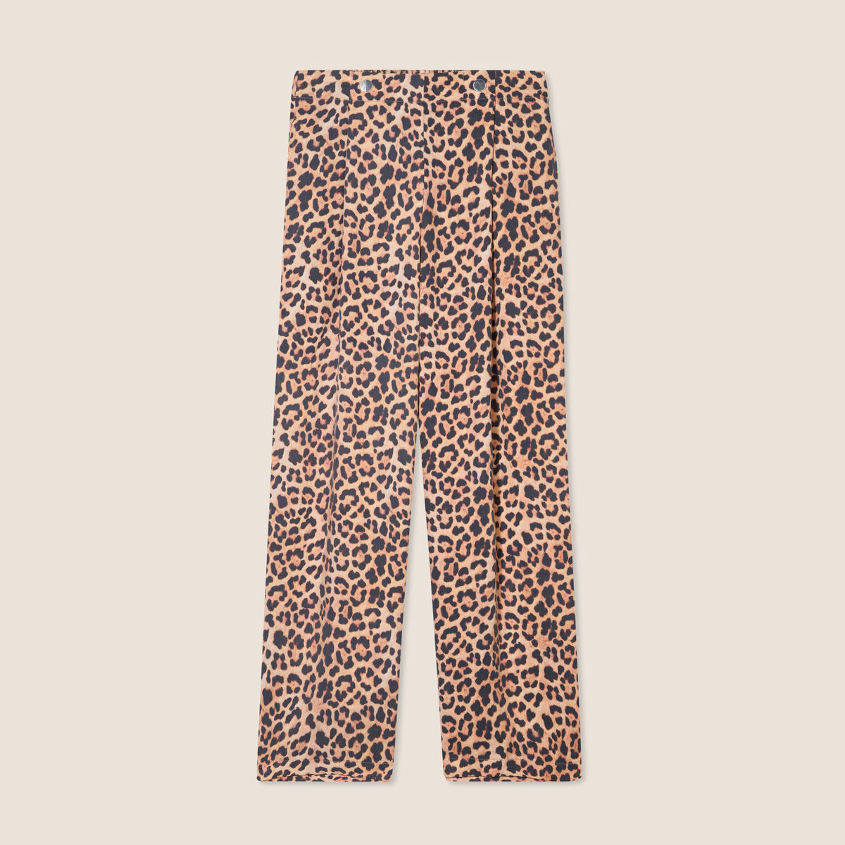Pantalon flou taille haute sable femme