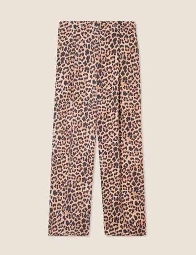 Pantalon flou taille haute sable femme
