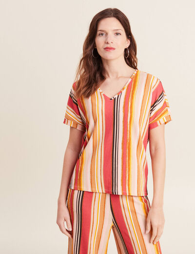 T-shirt manches courtes rose cerise femme