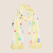 Foulard ou Par&eacute;o jaune pastel femme