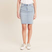 Jupe droite denim double stone femme