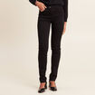 Jean coupe ajust&eacute;e long noir femme