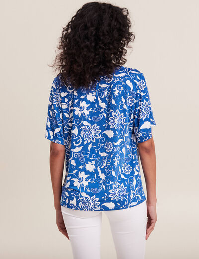T-shirt manches courtes bleu femme