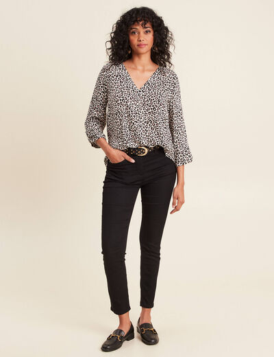 Blouse manches 3/4 rose clair femme
