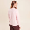 Pull cachemire col montant rose femme