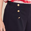 Pantalon large à pont bleu foncé femme