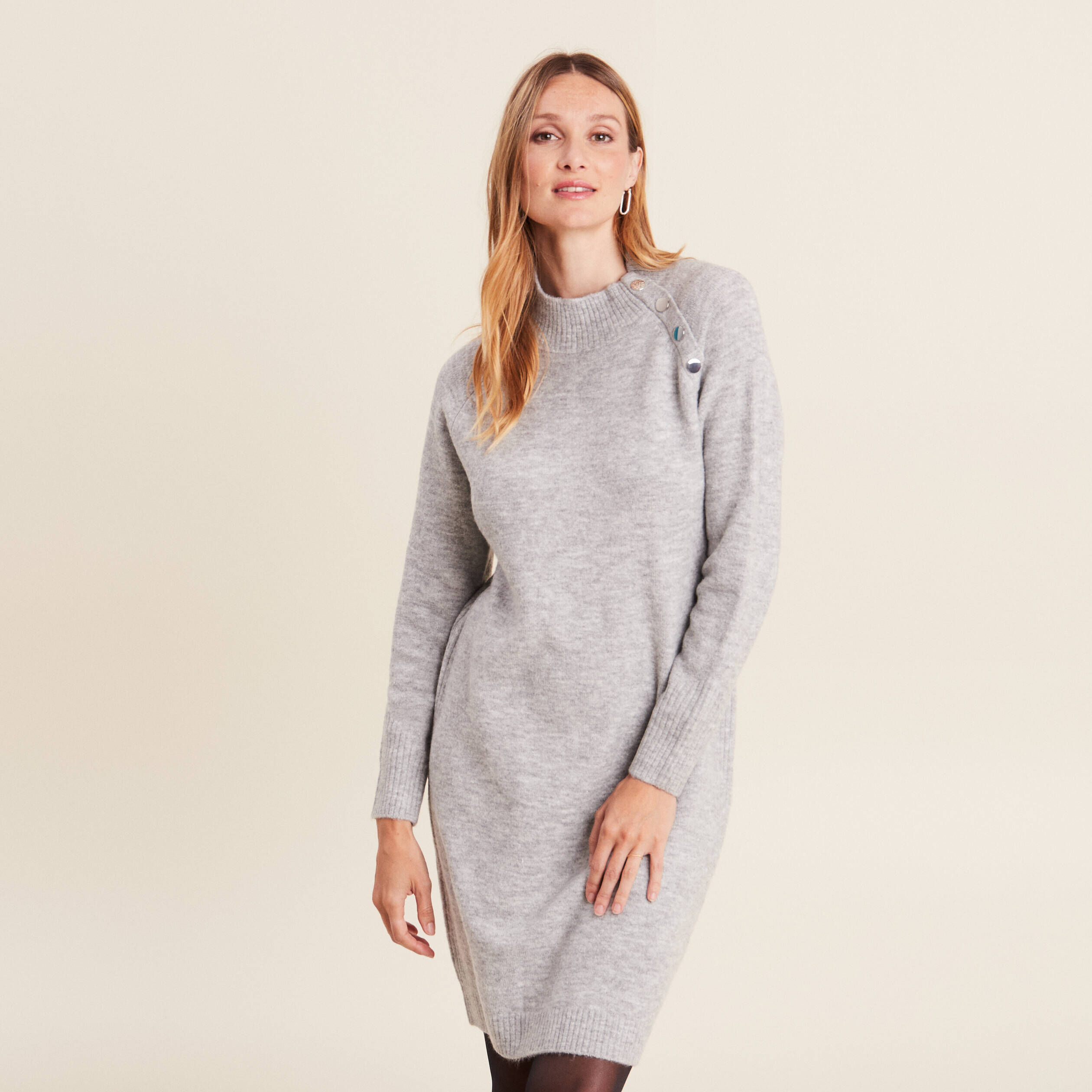 Robes pull femme Gris Breal