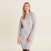 Robe pull droite col montant gris clair femme