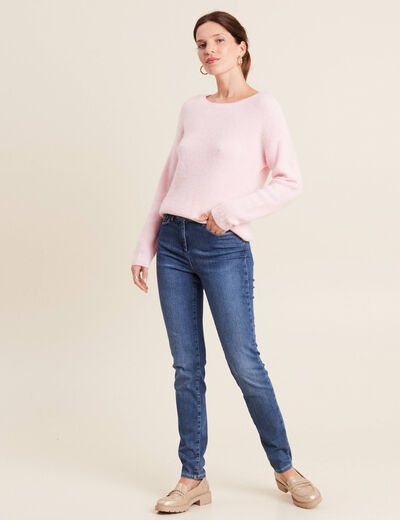 Pull manches longues rose femme