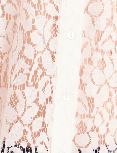 Chemise effet dentelle ecru femme