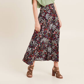 jupe longue evasee noir femme Jupe longue évasée noir femme