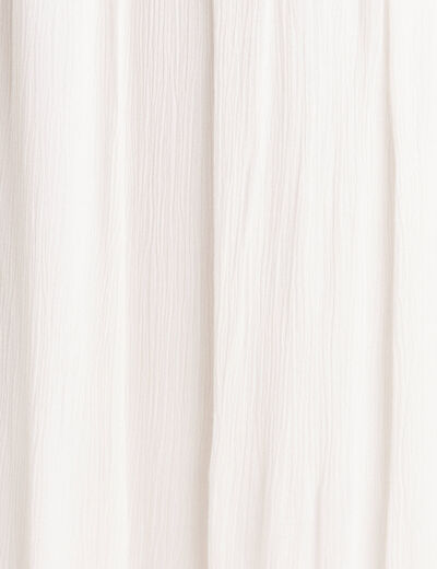 Robe longue évasée à volants ecru femme