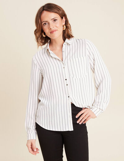 Chemise manches longues gris foncé femme