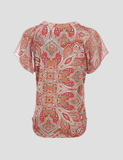 T-shirt manches courtes multicolore femme