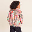 Blouse cintr&eacute;e col v manches 3/4 multicolore femme