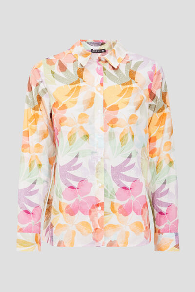 Chemise manches longues blanc femme