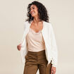 Gilet réversible ajouré ecru femme