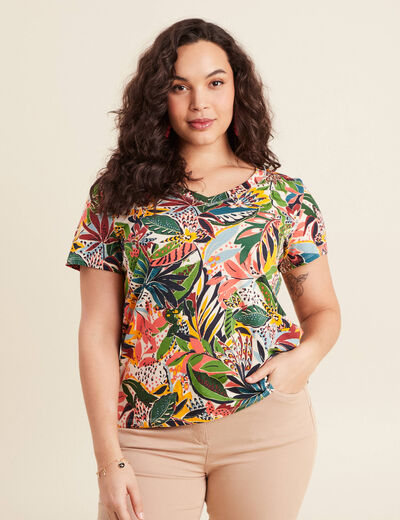 T-shirt manches courtes bleu ciel femme