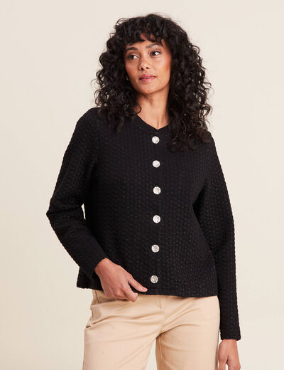 Gilet manches longues noir femme