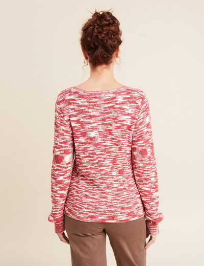 Pull manches longues rose fushia femme