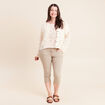 Gilet manches longues aspect dentelle ecru femme