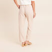 Pantalon large taille haute ivoire femme
