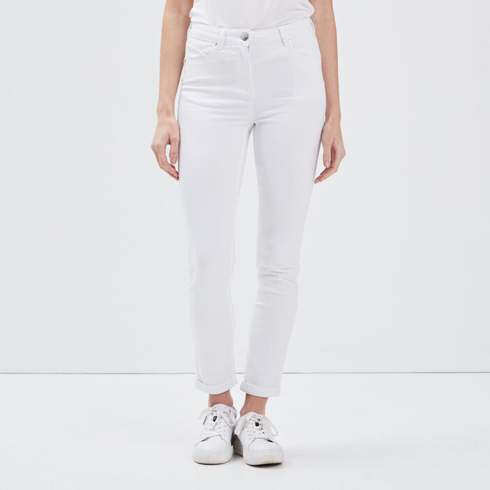 Pantalon ajusté 7/8ème blanc femme