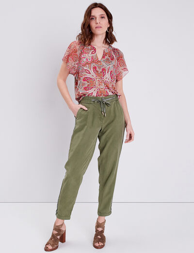 T-shirt manches courtes multicolore femme