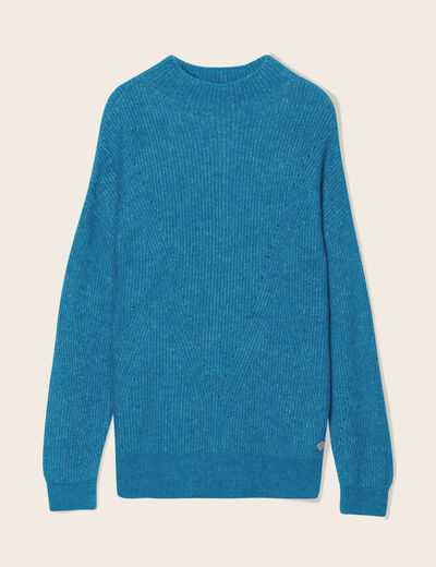 Pull manches longues bleu canard femme