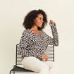 Pull manches longues bleu gris femme