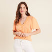 T-shirt manches courtes orange clair femme