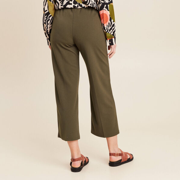 pantalon large pinces vert kaki femme Pantalon large pinces vert kaki femme