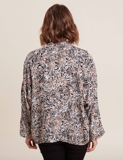 Kimono manches longues noir femme