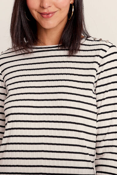 T-shirt manches longues ecru femme