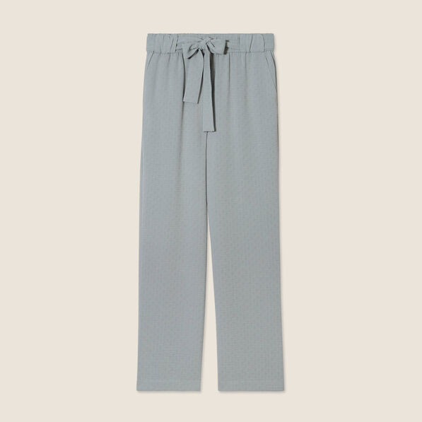 Pantalon flou droit 7/8ème vert clair femme