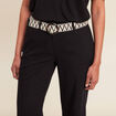 Pantalon large 7/8ème ceinturé noir femme