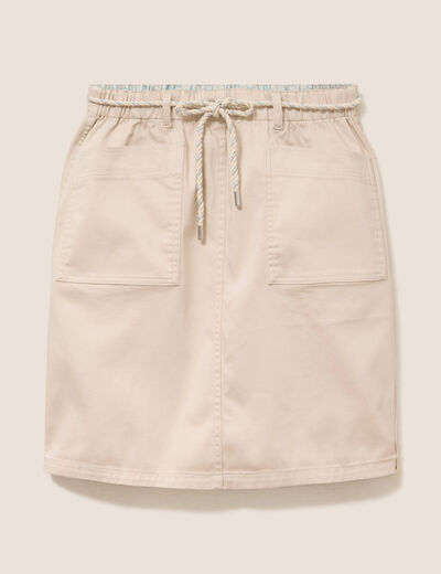 Jupe droite r&eacute;versible blanc femme