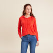 Sweat &agrave; capuche orange fonc&eacute; femme