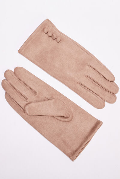 Gants suédine taupe femme