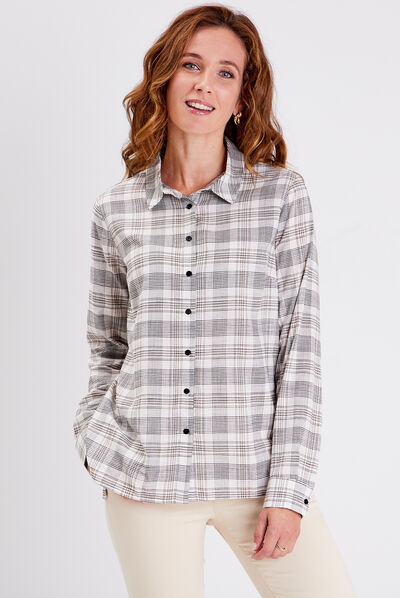Chemise manches longues blanc femme