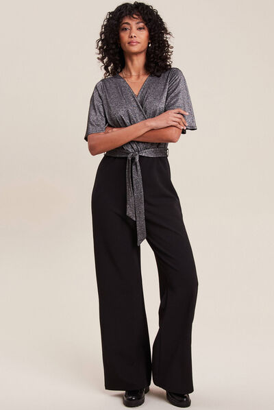 Combinaison pantalon droite noir femme