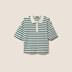 Polo ample col chemise vert femme