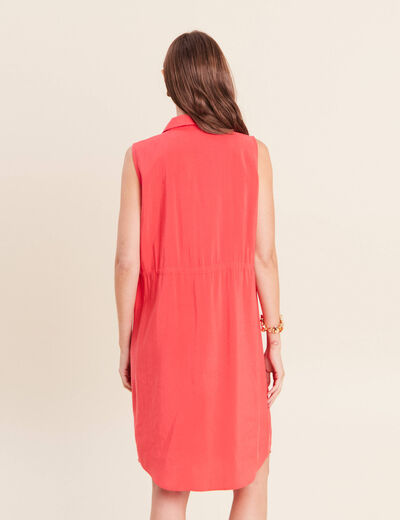 Robe droite courte avec lien rouge femme